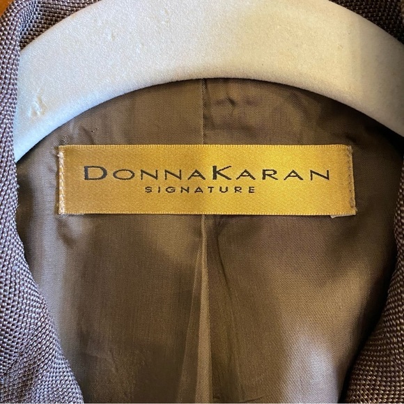 Donna Karan Brown Linen Skirt Suit Set Size 8 - Picture 12 of 16